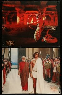 2z057 CLASH OF THE TITANS 4 color 17.75x33 stills 1981 cool Ray Harryhausen special effects scenes!