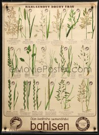 2z048 BAHLSEN 18x25 Czech advertising poster 1920s art and information of the many types of grains!