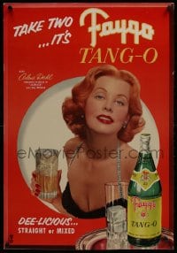 2z089 ARLENE DAHL standee 1950s great smiling c/u of the sexy redhead for Faygo Tang-o!