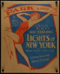 2z015 LIGHTS OF NEW YORK local theater jumbo WC 1928 Warner Bros FIRST all-talking movie!
