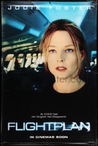 2z118 FLIGHTPLAN vinyl banner 2005 image of frightened Jodie Foster on airplane at 37,000 feet!