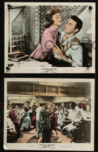 3a065 BEYOND MOMBASA 3 color 8x10 stills 1957 Cornel Wilde & Donna Reed in the African jungle!