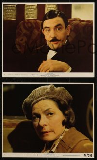 3a061 MURDER ON THE ORIENT EXPRESS 4 int'l 8x10 mini LCs 1974 Agatha Christie, Albert Finney as Poirot!