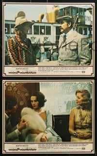 3a026 MURDER ON THE ORIENT EXPRESS 8 color English FOH LCs 1974 Agatha Christie, Finney as Poirot!