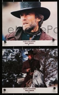 3a029 PALE RIDER 8 color English FOH LCs 1985 images of cowboy Clint Eastwood, Michael Moriarity