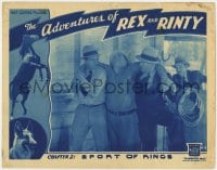 3b350 ADVENTURES OF REX & RINTY chapter 2 LC 1935 German Shepherd & horse in border, Sport of Kings!