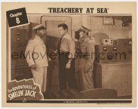 3b352 ADVENTURES OF SMILIN' JACK chapter 8 LC 1942 Tom Brown & Keye Luke w/ guns, Treachery at Sea!