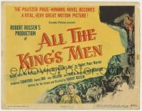 3b034 ALL THE KING'S MEN TC 1949 Louisiana Governor Huey Long biography with Broderick Crawford!