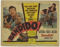 3b046 BANDIDO TC 1956 Robert Mitchum & sexy Ursula Thiess rocked the world's hottest strip of Hell!