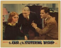 3b377 CASE OF THE STUTTERING BISHOP LC 1937 Donald Woods as Perry Mason w/ Crehan & Veda Ann Borg!