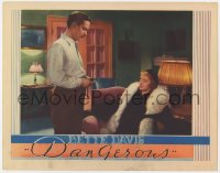 3b403 DANGEROUS LC 1935 John Eldredge glares down at alcoholic Bette Davis wearing fur, rare!