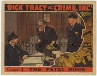 3b413 DICK TRACY VS. CRIME INC. chapter 1 LC 1941 Ralph Morgan talking to cops, Fatal Hour!