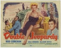 3b112 DOUBLE JEOPARDY TC 1955 Rod Cameron, sexy Gale Robbins, cool crime montage!