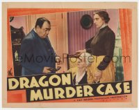 3b422 DRAGON MURDER CASE LC 1934 Eugene Pallette shows gun to worried Helen Lowell & her maid, rare!