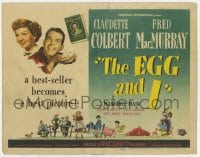3b115 EGG & I TC 1947 Claudette Colbert, MacMurray, first Ma & Pa Kettle, by Betty MacDonald!