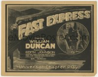 3b119 FAST EXPRESS TC 1924 Universal serial about transcontinental railroad, train art, very rare!