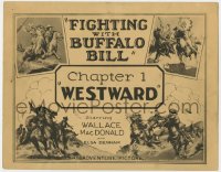 3b122 FIGHTING WITH BUFFALO BILL chapter 1 TC 1927 art of cowboys vs Native Americans, Westward!