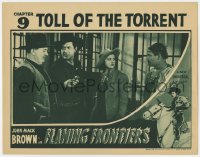 3b440 FLAMING FRONTIERS chapter 9 LC 1938 Johnny Mack Brown & others by jail, Toll of the Torrent!
