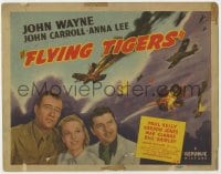 3b134 FLYING TIGERS TC 1942 John Wayne, John Carroll, Anna Lee, great art of WWII airplanes!