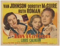 3b182 INVITATION TC 1952 Van Johnson, Dorothy McGuire, Ruth Roman, story of a borrowed love!