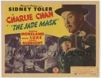 3b189 JADE MASK TC 1944 Sidney Toler as Charlie Chan, cool image of guys in gas masks!