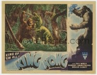3b001 KING KONG LC R1946 best special effects image of the giant ape fighting dinosaur in jungle!