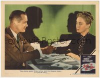 3b493 LADY IN THE LAKE LC #3 1947 Robert Montgomery as Phillip Marlowe gives telegram to Totter!
