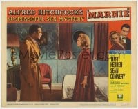 3b508 MARNIE LC #1 1964 Alfred Hitchcock, Sean Connery glares at Tippi Hedren in bedroom on boat!
