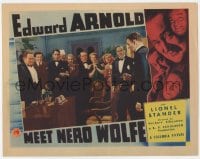 3b511 MEET NERO WOLFE LC 1936 Edward Arnold & Lionel Stander confronted by murderer in his office!