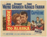 3b235 NORTH TO ALASKA TC 1960 John Wayne & sexy Capucine in a fun-filled adventure in the Yukon!