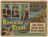 3b254 RAWHIDE YEARS TC 1955 poker playing Tony Curtis + sexy Colleen Miller & Arthur Kennedy!