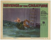 3b021 REVENGE OF THE CREATURE LC #5 1955 monster pulls man off boat ladder & drags him into water!
