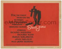 3b264 SAINT JOAN TC 1957 Joan of Arc, directed by Otto Preminger, wonderful Saul Bass art!