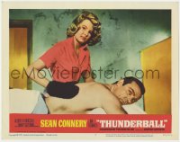 3b014 THUNDERBALL LC #3 1965 Sean Connery as James Bond gets a rubdown from sexy Molly Peters!