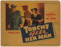 3b312 TORCHY GETS HER MAN TC 1938 Glenda Farrell as Torchy Blane roping detective Barton MacLane!