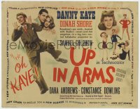 3b319 UP IN ARMS TC 1944 funnyman Danny Kaye & sexy Dinah Shore + half-dressed Goldwyn Girls!