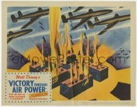 3b617 VICTORY THROUGH AIR POWER LC 1943 Disney, airplanes dropping bombs on Nazi swastika factory!