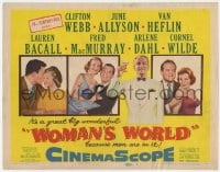 3b337 WOMAN'S WORLD TC 1954 June Allyson, Clifton Webb, Van Heflin, Lauren Bacall, Arlene Dahl!