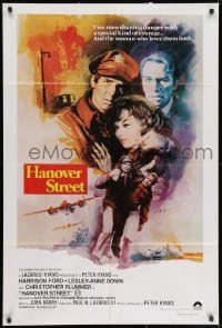 3c196 HANOVER STREET Aust 1sh 1979 cool art of Plummer, Harrison Ford & Lesley-Anne Down in WWII!