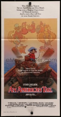 3c226 AMERICAN TAIL Aust daybill 1986 Steven Spielberg, Don Bluth, art of Fievel by Drew Struzan!