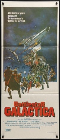 3c238 BATTLESTAR GALACTICA Aust daybill 1978 great sci-fi art by Robert Tanenbaum!