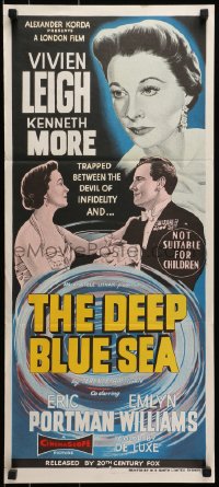 3c289 DEEP BLUE SEA Aust daybill 1955 pretty Vivien Leigh, Kenneth More, Anatole Litvak!