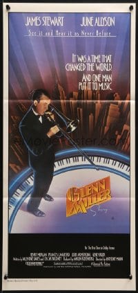 3c334 GLENN MILLER STORY Aust daybill R1985 James Stewart in the title role, Allyson, Armstrong!