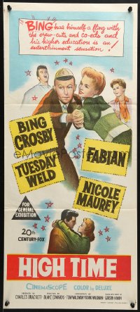 3c346 HIGH TIME Aust daybill 1960 Blake Edwards directed, Bing Crosby, Fabian, young Tuesday Weld!