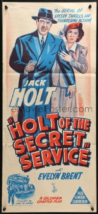 3c348 HOLT OF THE SECRET SERVICE subsequent printing Aust daybill 1942 Jack Holt, Evelyn Brent!
