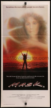 3c409 MASK Aust daybill 1985 Cher, Eric Stoltz is Rocky Dennis, directed by Peter Bogdanovich