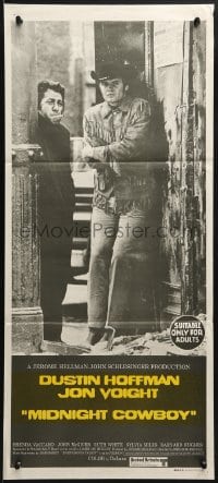 3c415 MIDNIGHT COWBOY Aust daybill 1969 classic image of Dustin Hoffman & Jon Voight!