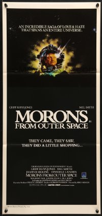 3c419 MORONS FROM OUTER SPACE Aust daybill 1985 incredible saga of love & hate spans the universe!