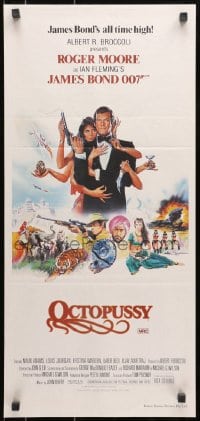 3c429 OCTOPUSSY Aust daybill 1983 art of Maud Adams & Roger Moore as James Bond by Daniel Goozee!