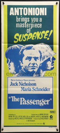 3c443 PASSENGER Aust daybill 1975 Michelangelo Antonioni, Jack Nicholson & Maria Schneider!